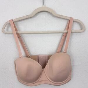 Wacoal Womens Red Carpet Full Figure Strapless Bra Sz 32DD Underwire Nude Cream